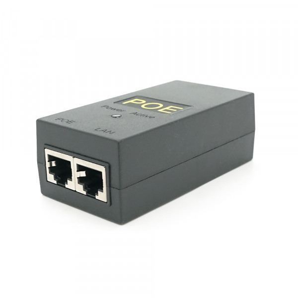 POE інжектор 24V 1A (24Вт) з портами Ethernet 10/100Мбіт/с + кабель живлення (92*72*50) 0.095 кг (88*45*30)
