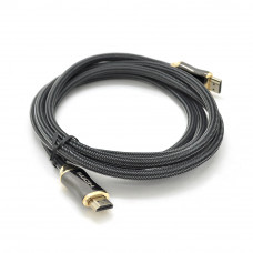 Кабель VEGGIEG HA-2 HDMI-HDMI 4K UHD, 2.0m, v2,0, OD-4.0mm, круглий, Black, коннектор Black-Metal, Пакет