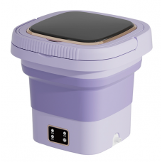 Пральна машина H576 MINI P, складана, 9л, 12В, 25Вт, 1.2кг, LED-індикатор, електронне управління, 29,5*29,5(14.5)мм, пластик, фіолетовий