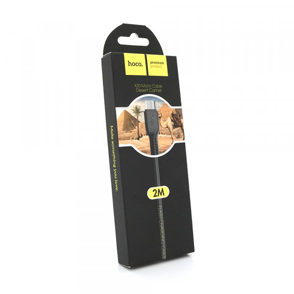 Кабель Hoco X20, Micro-USB, 2A, Black, довжина 2м, BOX