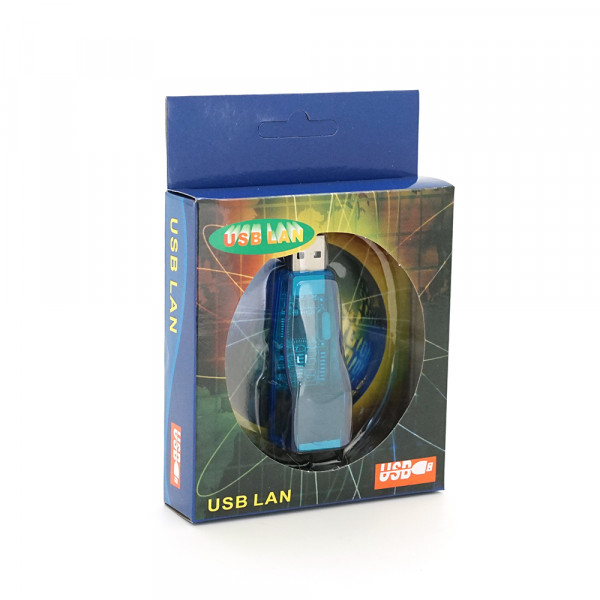 Контролер USB 2.0 to Ethernet - Мережевий адаптер 10/100Mbps, Blue, BOX