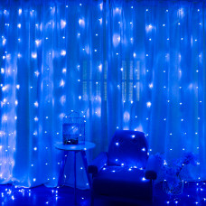 Гірлянда 120LED Водоспад Blue, 8 режимів, 3*1 метр, прозора ізоляція, живлення 220V