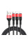 Кабель HOCO X26 USB-1 3 in 1 Micro/Iphone/Type-C, 2A, довжина 1м, Black/Red, Box