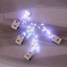 Гірлянда 20LED, 1 режим, 3 метри, прозора ізоляція, живлення від LR44, White