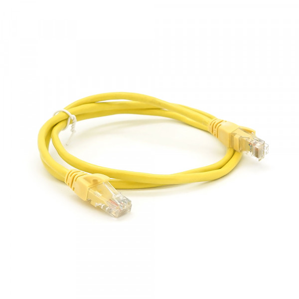 Патч-корд литий RITAR, UTP, RJ45, Cat.5e, 1m, жовтий, Cu (мідь) Q500
