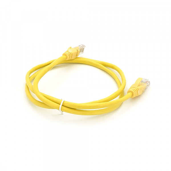 Патч-корд литий RITAR, UTP, RJ45, Cat.5e, 1m, жовтий, Cu (мідь) Q500