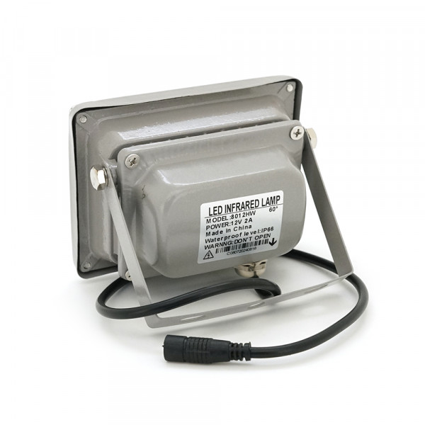 ІЧ-прожектор YOSO. 12V, 16W, 8LED, IP66, 850Нм, кут огляду 60 °, дальність до 30м. 110*86*63мм