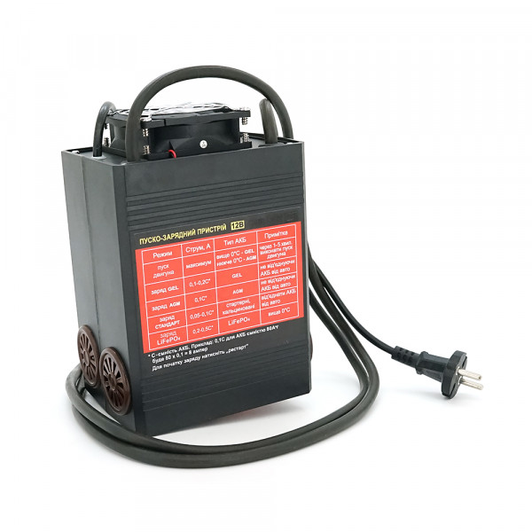 Пуско-зарядне ЗУ для LiFePO4 акумуляторів PZU А-100 12V (20-1000Ah) (MF, AGM, GEL, CA/CA, LiFePO4) 100А, 160-245V