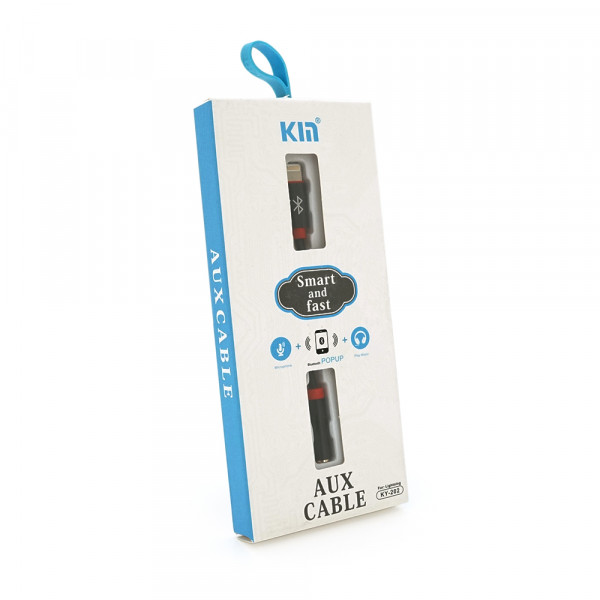 Кабель-перехідник KIN KY-202 Jack 3.5mm(F) => Lighting(M), 0.1м, Black, Box