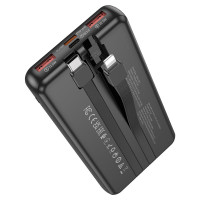 Power bank Borofone BJ57 10000mAh, 22.5W, кабеля USB: Lighting, Type-C, Black, 270g, Box