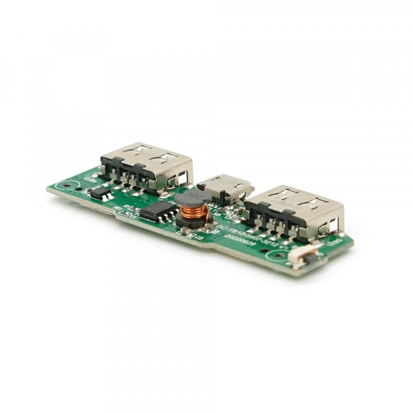 Плата для павербанку, 10000 mAh, Input: Micro-USB - 5V/2A, Out: 2xUSB-A - 5V/1A, 5V/2.1A