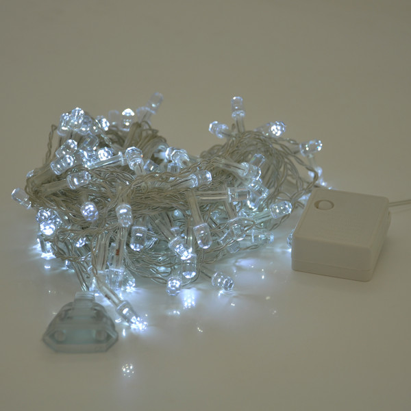 Гірлянди 120LED (Штора-Конус) White, 8 режимів, 3х0,3 метра, прозора ізоляція, BOX