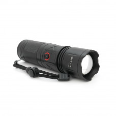 Ліхтар пошуковий BP-W920 LED PM60, Zoom, 4 режими, індикація заряду, живлення від 3*18650, IP65, кабель USB, 210х100х70мм, 0,570кг, Black, BOX