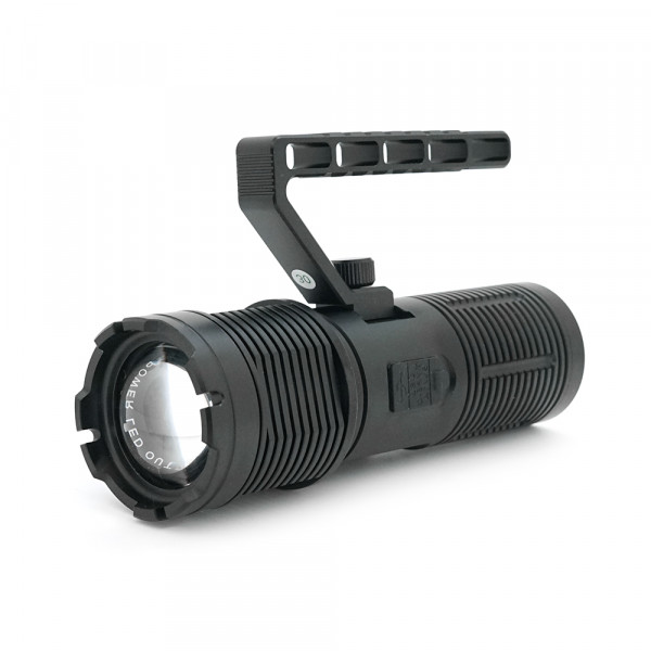 Ліхтар пошуковий BP-2303 LED PM60, 5 режимів, індикація заряду, живлення від 3*18650, IP65, кабель USB, 255х145х65мм, 0,860кг, Black, BOX