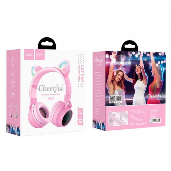 Бездротові навушники Bluetooth HOCO W27, Pink, Box