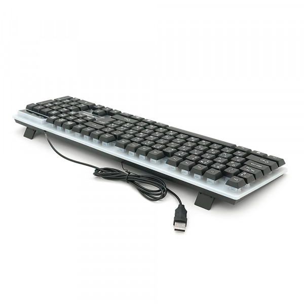 Клавіатура USB XSTRIKE XS-1080, довжина кабелю 135см, RGB підсвічування, Eng/Укр/Рус, 445х145х35 мм, Black/White, 104к, Q20