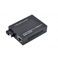 Медіаконвертер FOXGATE EC-Q-1G-1SM-1310nm, 1310 WDM, 1x10/100/1000 Base-Tx, одноволоконний Full/Half duplex, SC 20km (0+70°C), + блок живлення 5V 1A