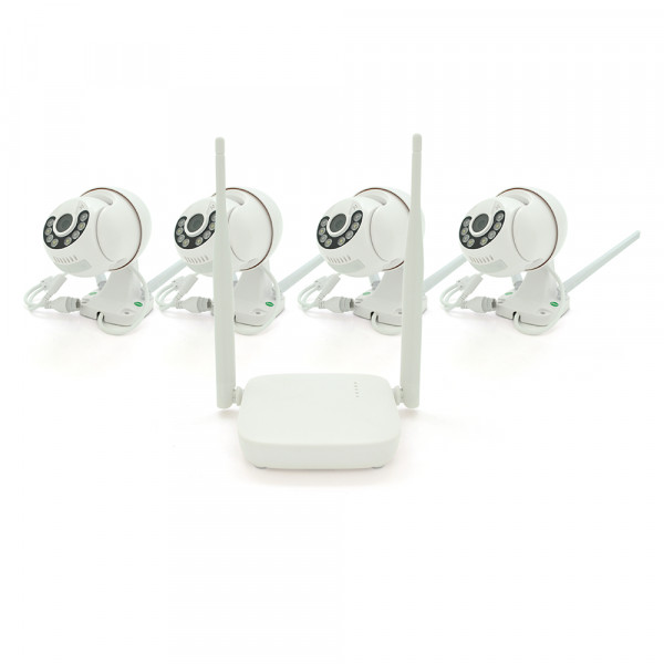 Комплект відеоспостереження WIFI-PTZ Outdoor 009-4-2MP Pipo (4 вуличні камери, кабелі, блок живлення, відеореєстратор APP-Xmeye)