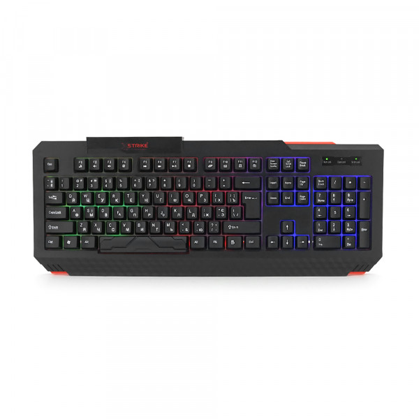 Клавіатура USB XSTRIKE XS-1022, довжина кабелю 150см, RGB підсвічування, Eng/Укр/Рус, 460х175х35 мм, Black, 105к, Q20