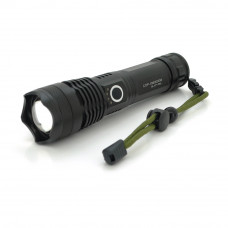 Ліхтарик Bailong BL-X71-P90, 3 режими, алюміній, акум 26650, USB кабель, BOX