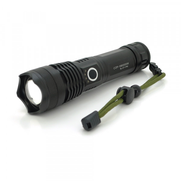Ліхтарик Bailong BL-X71-P90, 3 режими, алюміній, акум 26650, USB кабель, BOX