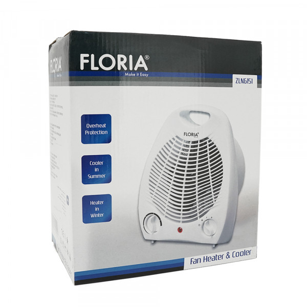 Тепловентилятор FLORIA ZLN6188, 3 режими Cold air/1000Вт/2000Вт, Box