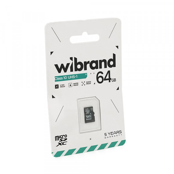 Карта пам'яті Wibrand microSDHC Class 10 UHS-I, 64GB