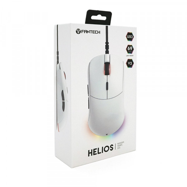 Ігрова миша дротова HELIOSUX3V2, 6 кнопок, 200-4800 DPI, Led Lighting RGB, 1,8 м, Win7 / 8/10 Mac OS, White, COLOR BOX (138*56*192) 0.23 кг
