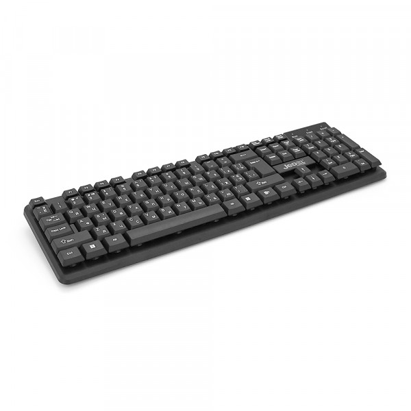 Клавіатура USB JEDEL K19, довжина кабелю 170см, (Eng/Укр/Рус), (450х150х30 мм) Black, 104к, Q20