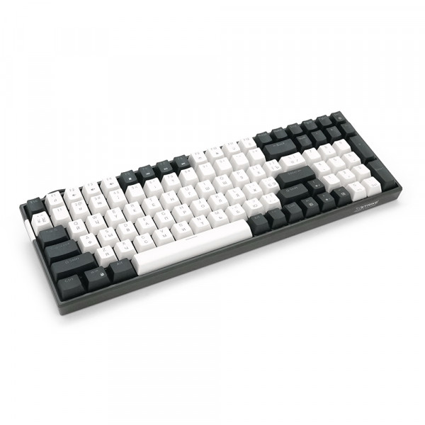 Механічна клавіатура USB XSTRIKE XS-1030, довжина кабелю 150см, RGB підсвічування, Eng/Укр/Рус, 395х150х45 мм, Black/White, 100к, Q20