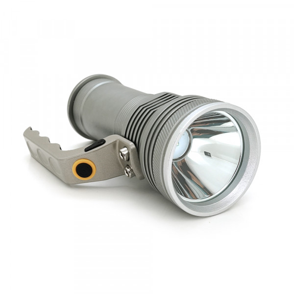 Ліхтар пошуковий GLH-3405, 1LED T6, 10W, 3 режими, 2*18650, Silver, IP40, СЗУ, перехідник, 150х65х95мм, BOX