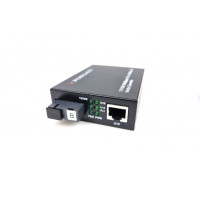Медіаконвертер FOXGATE EC-Q-1G-1SM-1550nm, 1550 WDM, 1x10/100/1000 Base-Tx, одноволоконний Full/Half duplex, SC 20km (0+70°C), + блок живлення 5V 1A