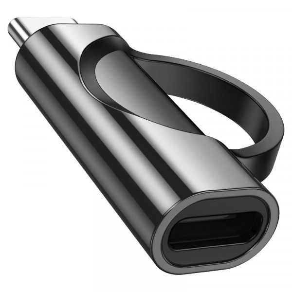 Перехідник HOCO UA32A Type-C(M) => Lighting(F), 60W, індикатор потужності заряду), Black, Box