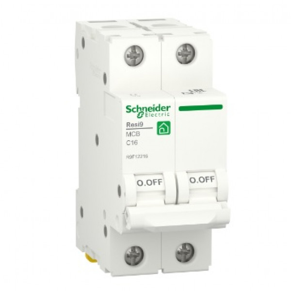 Автоматичний вимикач змінного струму  Schneider RESI9 16А, 2P, крива, 6кА