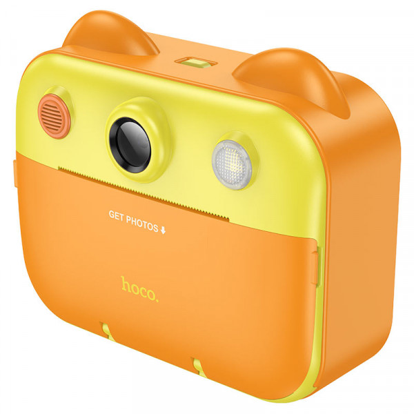 Дитячий фотоапарат HOCO DV204 з функцією миттєвого друку, підтримка microSD card, Orange/Yellow, Box