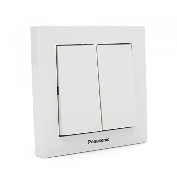 Вимикач Panasonic Karre Plus 55 двоклавішний, білий