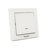 Вимикач Panasonic Karre Plus 55 одноклавішний з підсвічуванням, білий