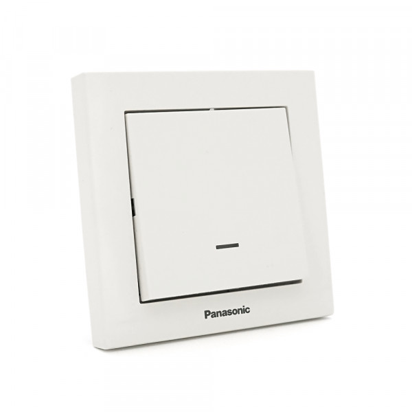 Вимикач Panasonic Karre Plus 55 одноклавішний з підсвічуванням, білий