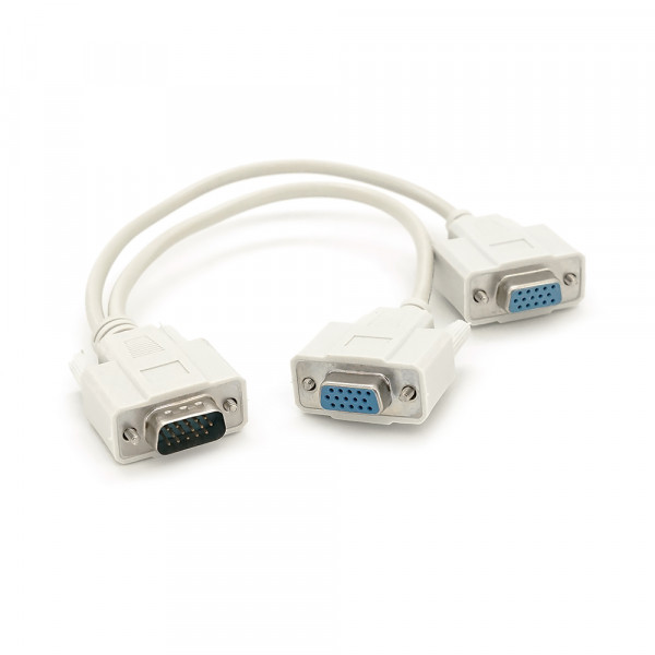 Розгалужувач VGA 0,2m, male to 2*female (тато-2*мама), White, OEM