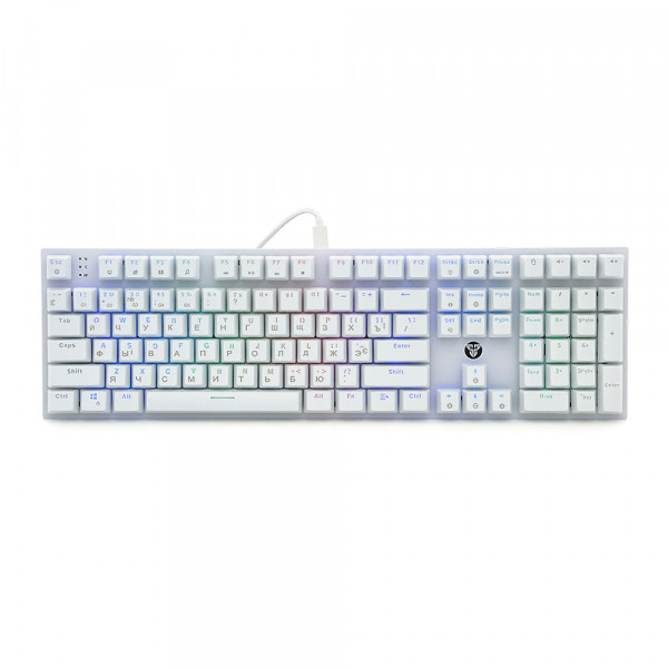 Клавіатура USB Fantech MK855RGB, довжина кабелю 135см, (Eng/Укр/Рус), White, 108к, Q10