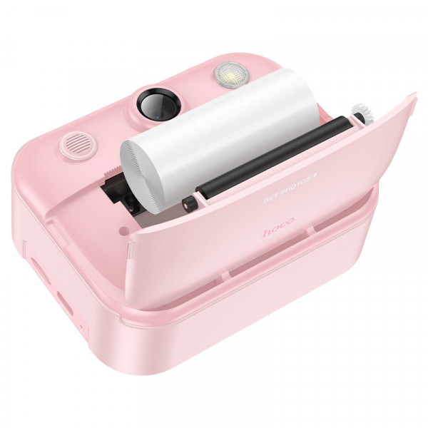 Дитячий фотоапарат HOCO DV204 з функцією миттєвого друку, підтримка microSD card, Pink, Box