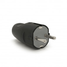 Вилка із заземленням 10/16А 250V A712B, Black, Q35