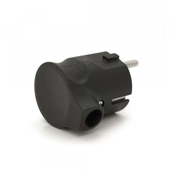 Вилка із заземленням кутова, 16A 250V, A105, Black, Q40