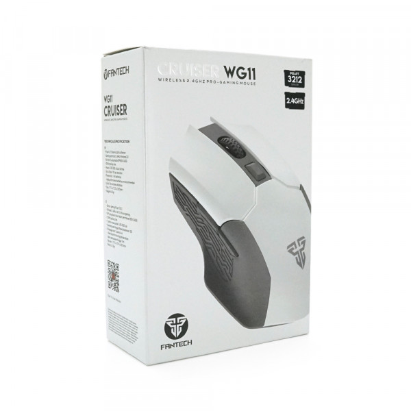 Миша бездротова Fantech WG11 CRUISER, 6 кнопок, 800-2400 DPI, Win7/8/10 Mac OS, White, COLOR BOX