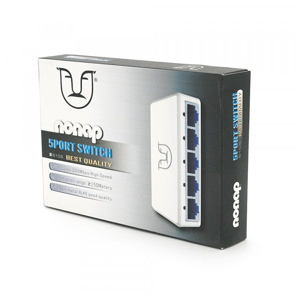 Комутатор ALFA S105 5 портів Ethernet 10/100 Мбіт/сек, BOX Q120