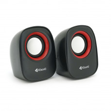 Колонки 2.0 Kisonli V360 для ПК і ноутбука, USB + 3.5mm, 2x1.5W, 20Hz- 20KHz, Red, BOX, Q50