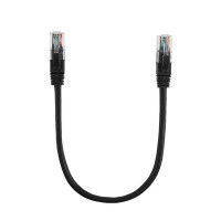 Патч-корд литий RITAR, CCA, UTP, RJ45, Cat.5e, 0,3m, чорний Q1500