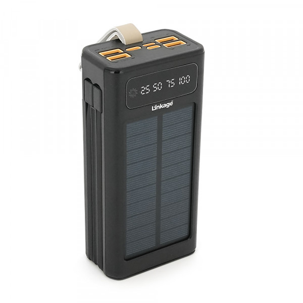 Power bank Linkage LKP-46, Solar 30000mAh, 22.5W, Кабелi Туре-С+Lighting, 0.70 kg, Black, Box
