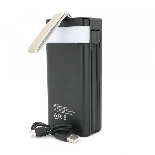 Power bank Linkage LKP-46, Solar 30000mAh, 22.5W, Кабелi Туре-С+Lighting, 0.70 kg, Black, Box
