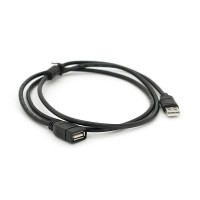 Подовжувач USB 2.0 AM / AF, 1.5m, 1 ферит, чорний Пакет Q250